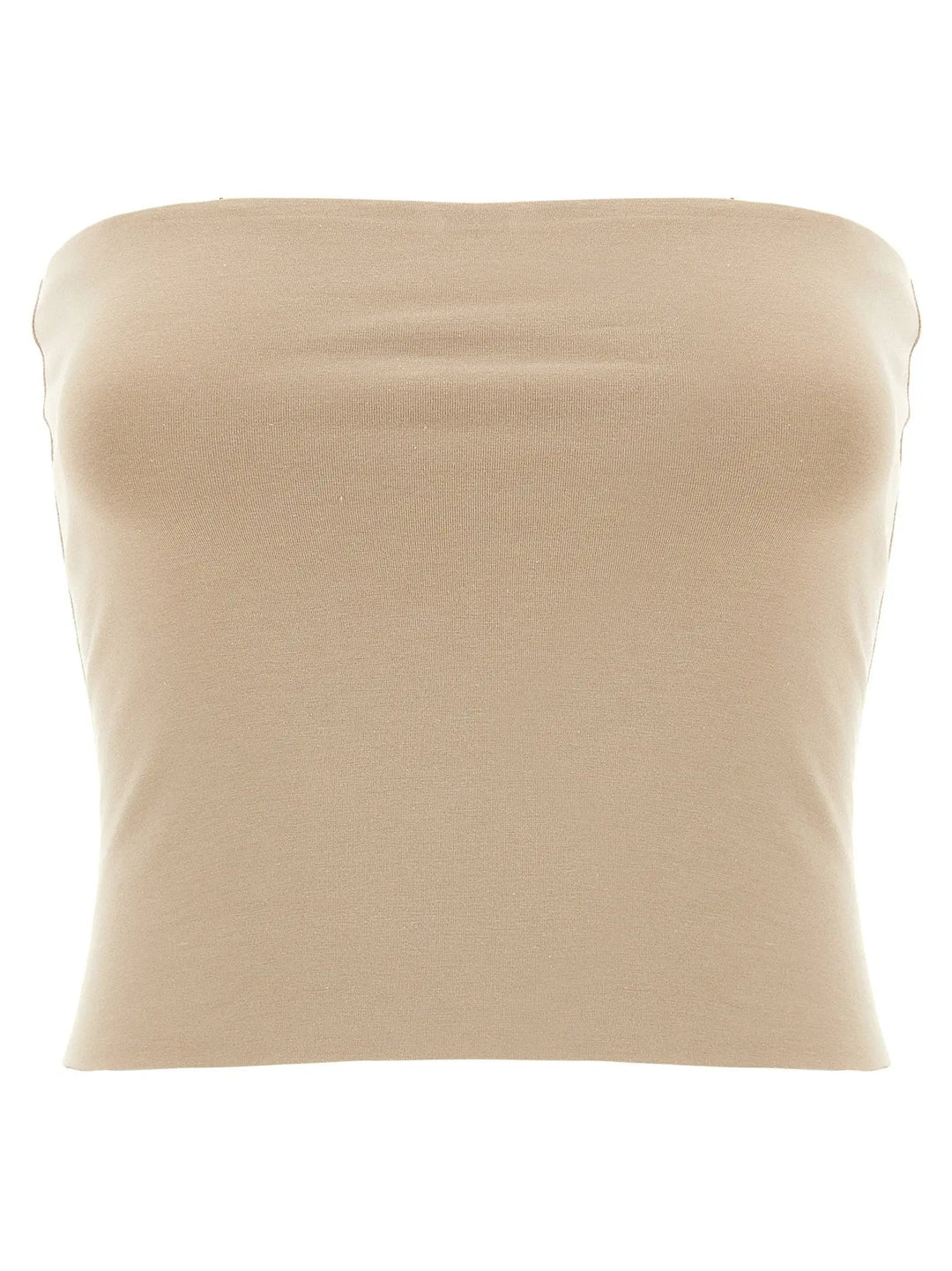 Brunello Cucinelli Beige Cotton Sleeveles T-Shirt
