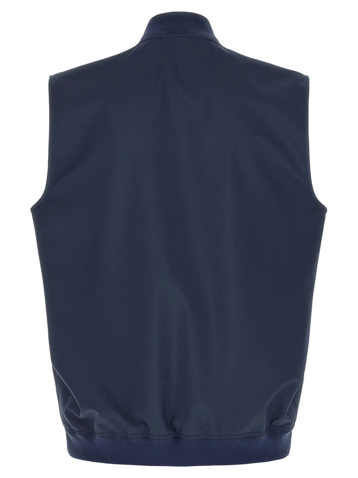 Brunello Cucinelli Blue Polyester Sleeveless Jacket