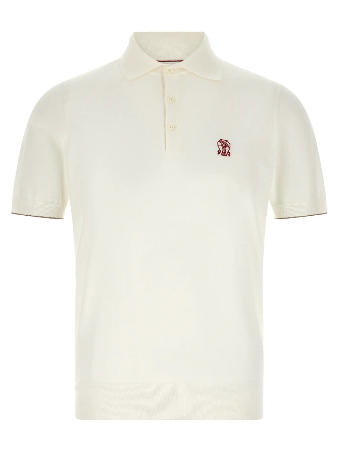 Brunello Cucinelli White Cotton Polo Shirt