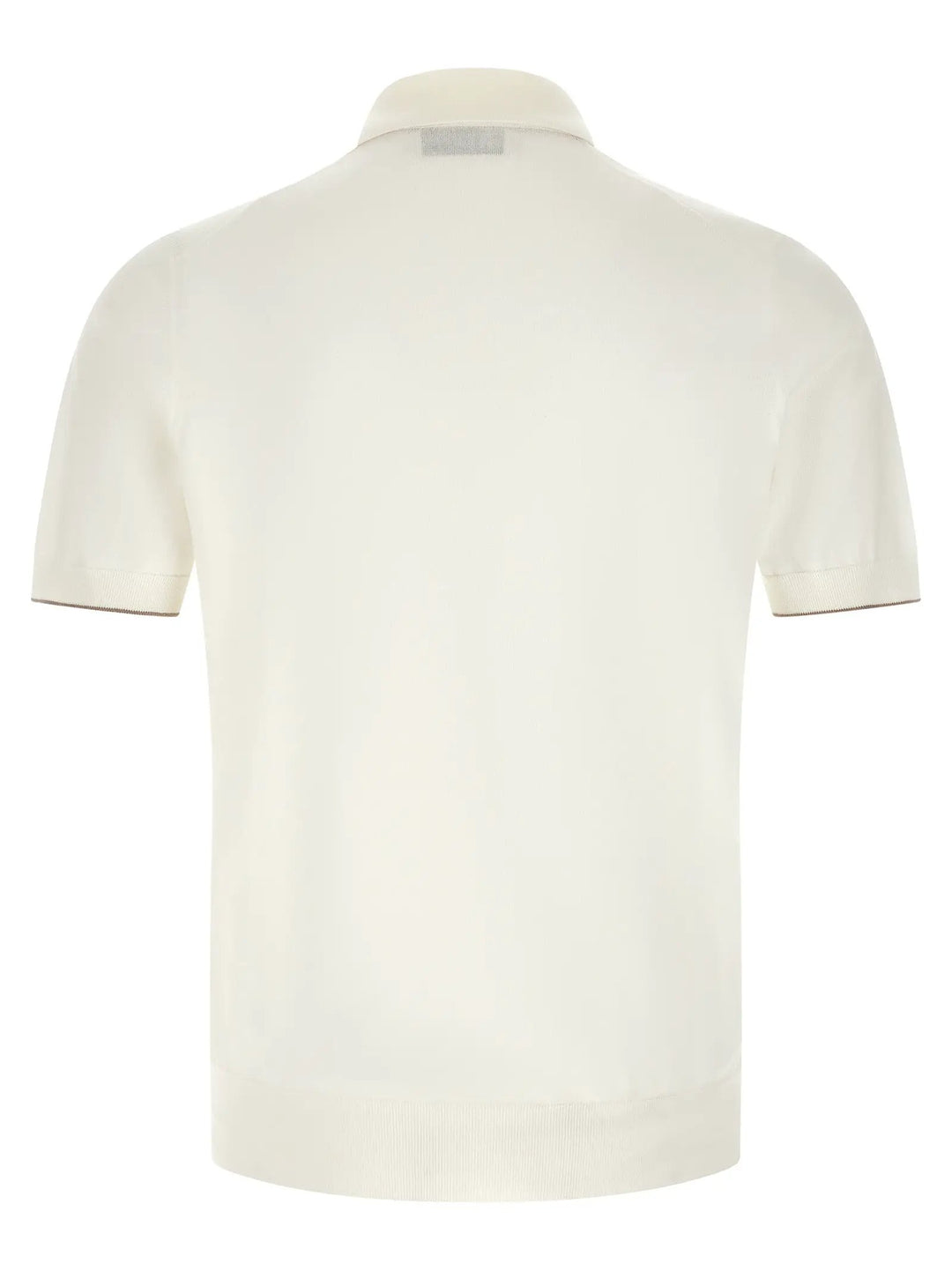 Brunello Cucinelli White Cotton Polo Shirt