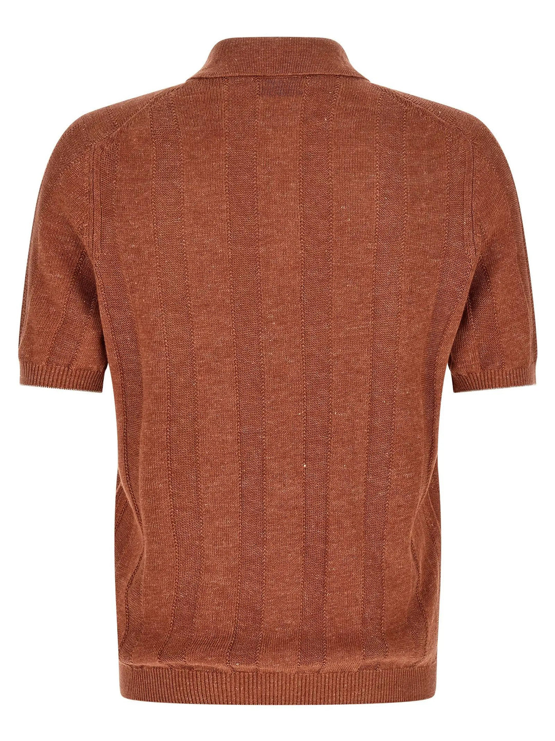 Brunello Cucinelli Orange Linen Polo Shirt