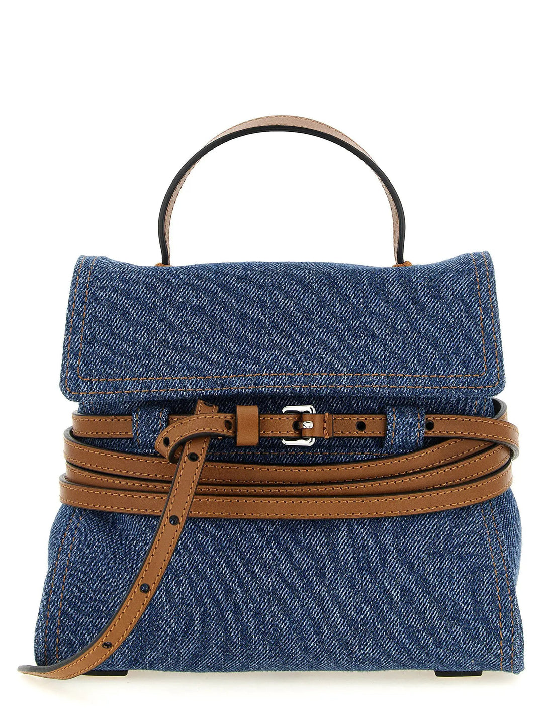 Moschino Blue Cotton Handbag