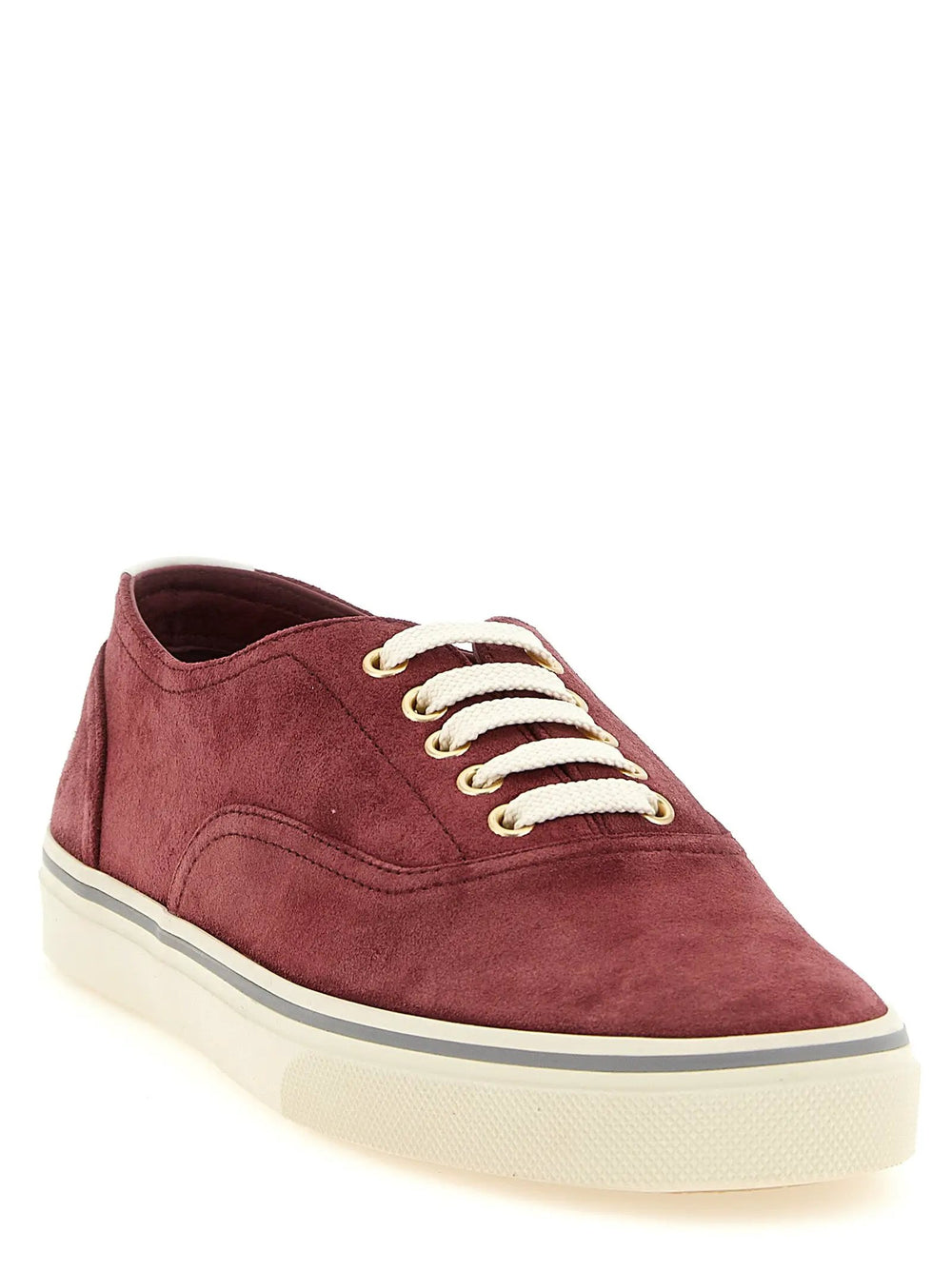 Brunello Cucinelli Sample Sale | Brunello Cucinelli Bordeaux Calfskin Low Top Sneakers - | Designer outlet