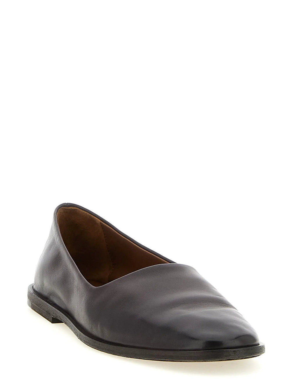 Marsell Sample Sale | Marsell Brown Calfskin Ballet Flats - | Designer outlet