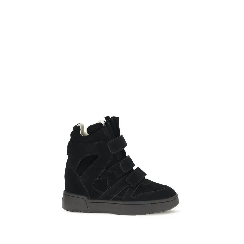 Isabel Marant Sample Sale | Isabel Marant Black Calf Leather Bos Taurus Sneakers - | Designer outlet