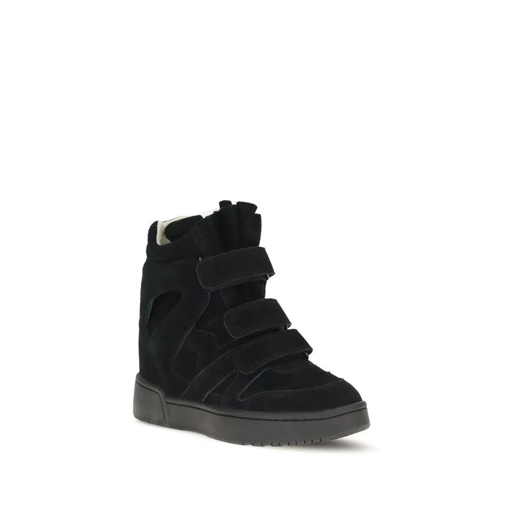 Isabel Marant Sample Sale | Isabel Marant Black Calf Leather Bos Taurus Sneakers - | Designer outlet