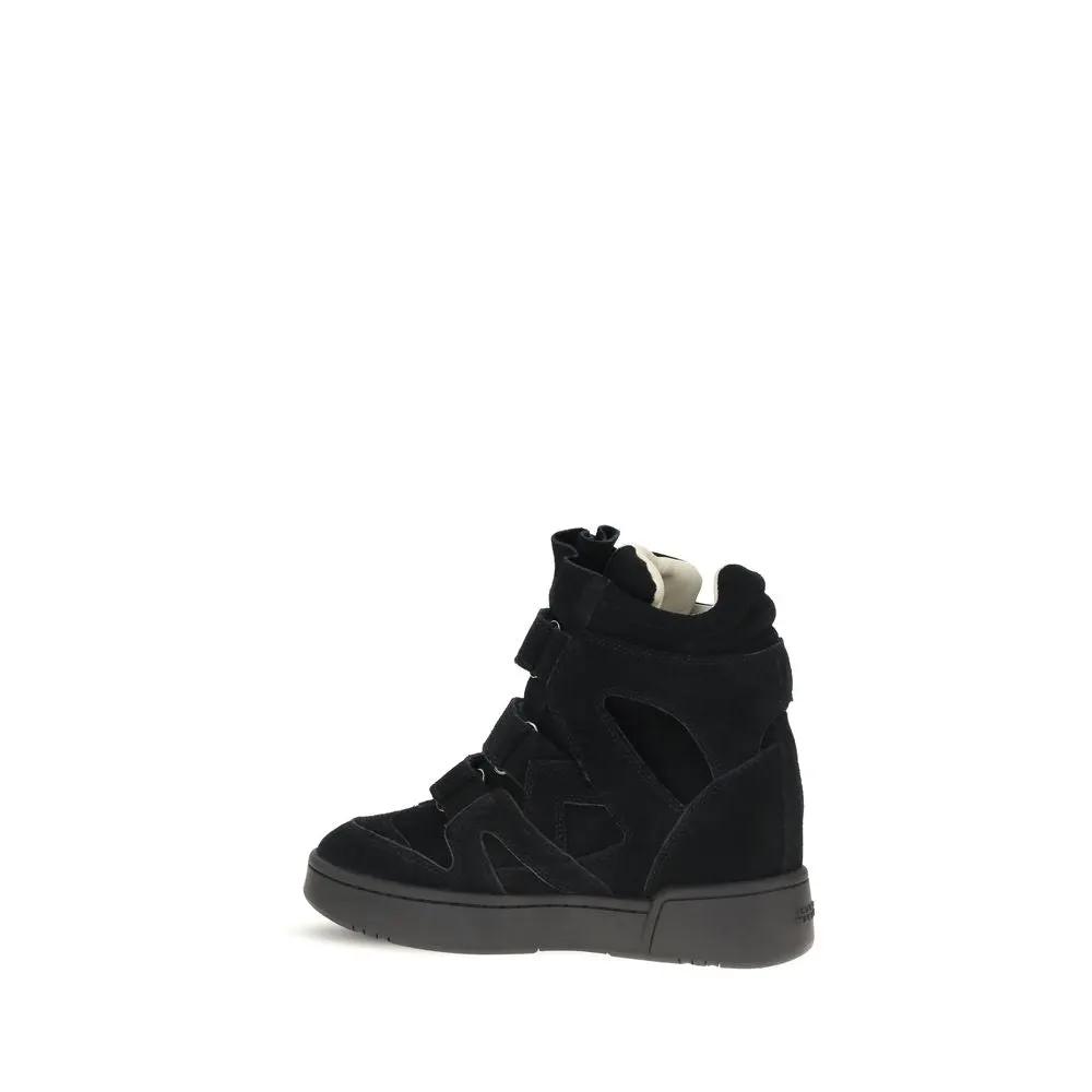 Isabel Marant Sample Sale | Isabel Marant Black Calf Leather Bos Taurus Sneakers - | Designer outlet