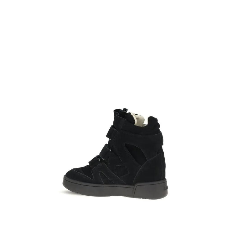 Isabel Marant Sample Sale | Isabel Marant Black Calf Leather Bos Taurus Sneakers - | Designer outlet