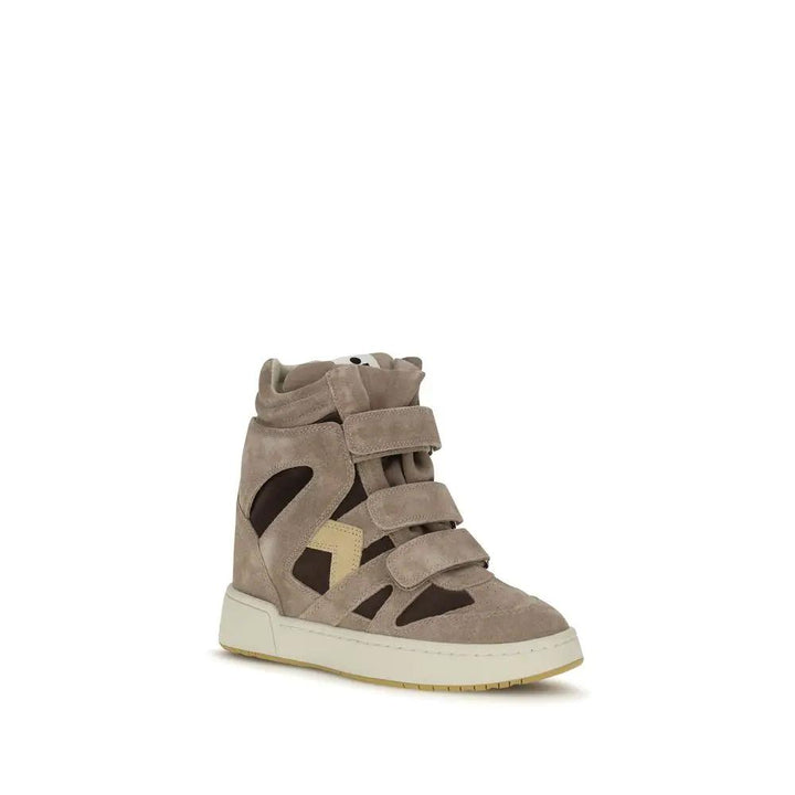 Isabel Marant Sample Sale | Isabel Marant Beige Calf Leather Bos Taurus High Top Sneakers - | Designer outlet