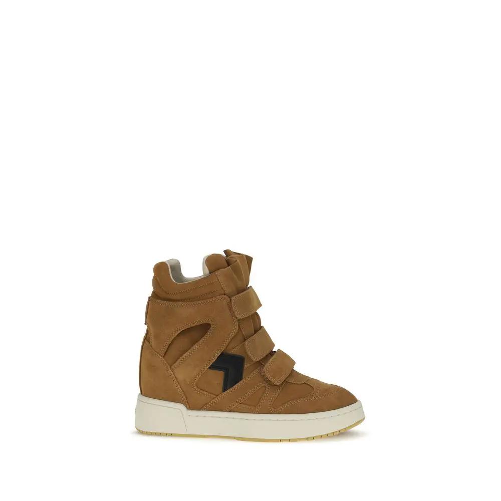 Isabel Marant Sample Sale | Isabel Marant Brown Calf Leather Bos Taurus High Top Sneakers - | Designer outlet