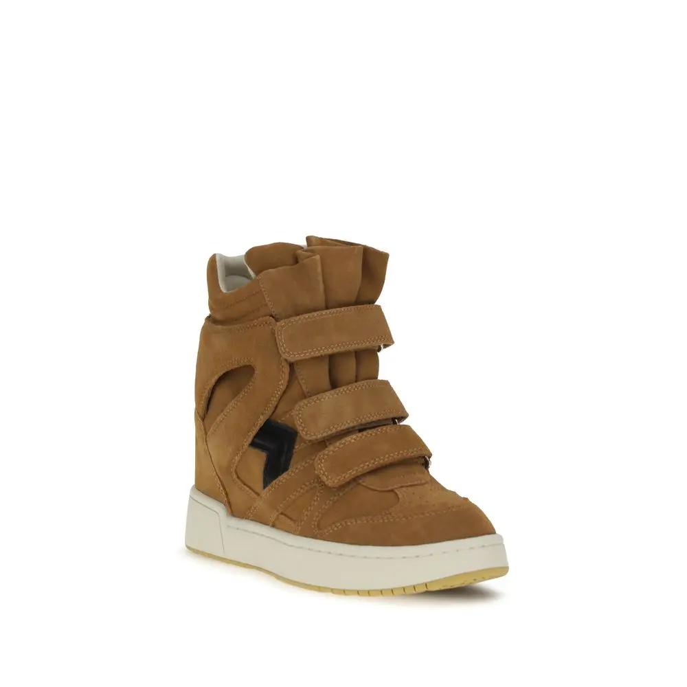 Isabel Marant Sample Sale | Isabel Marant Brown Calf Leather Bos Taurus High Top Sneakers - | Designer outlet