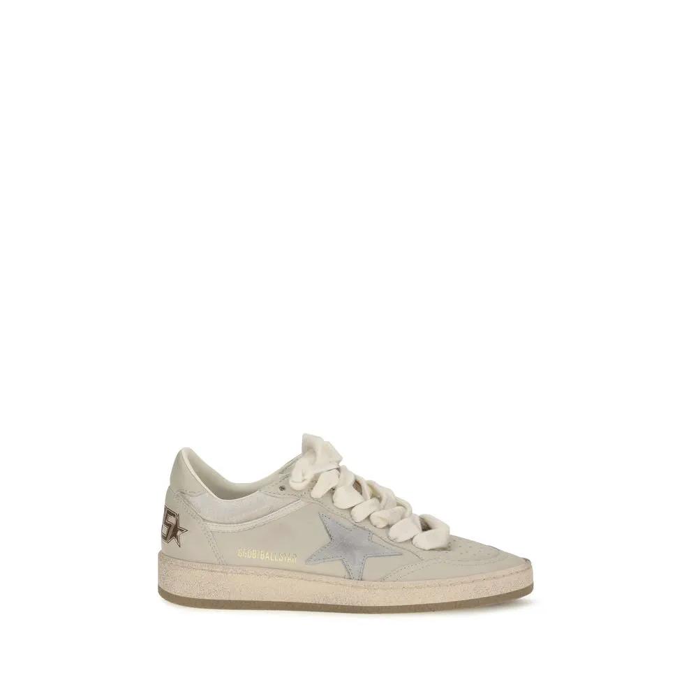 Golden Goose Sample Sale | Golden Goose Beige Calf Leather Bos Taurus Low Top Sneakers - | Designer outlet