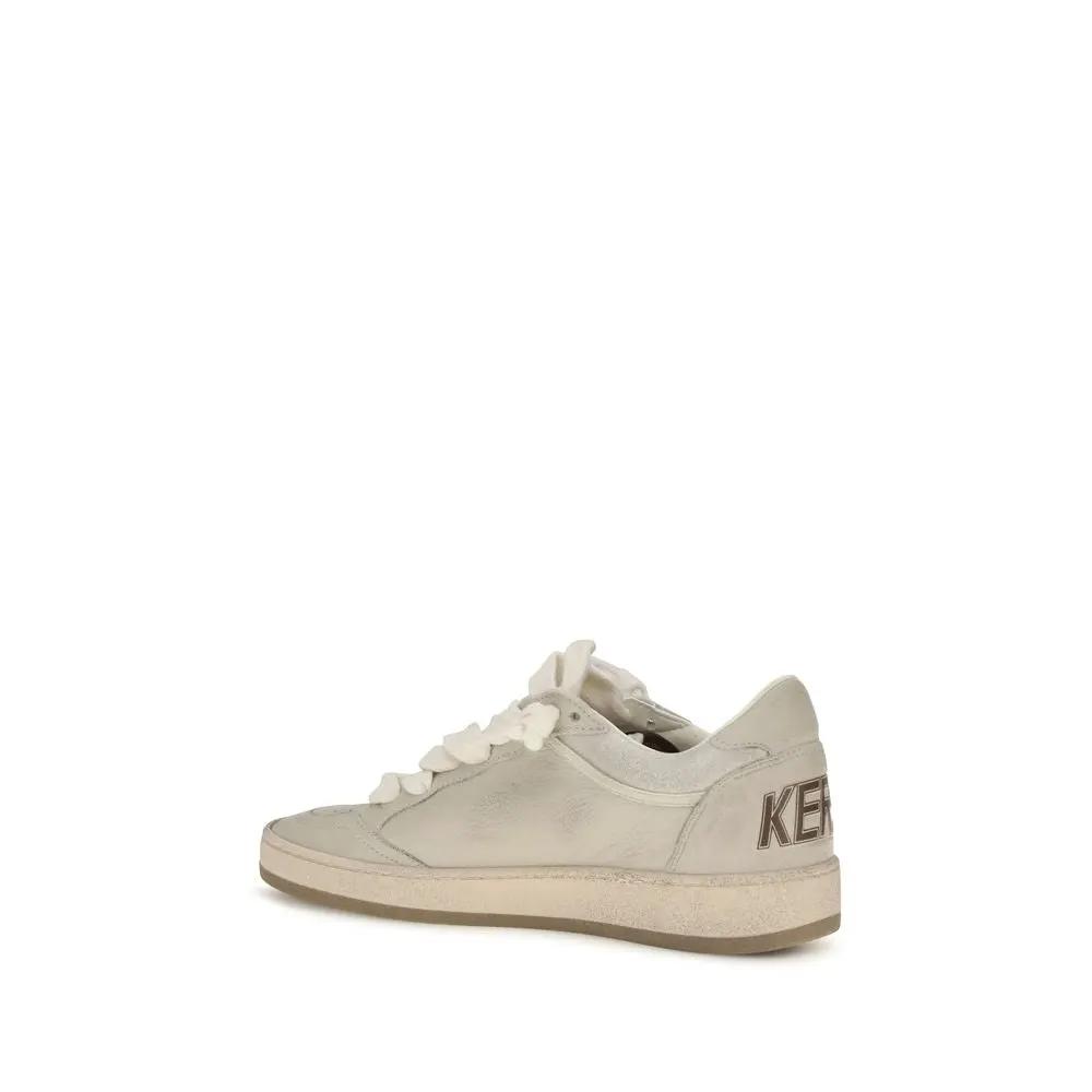 Golden Goose Sample Sale | Golden Goose Beige Calf Leather Bos Taurus Low Top Sneakers - | Designer outlet