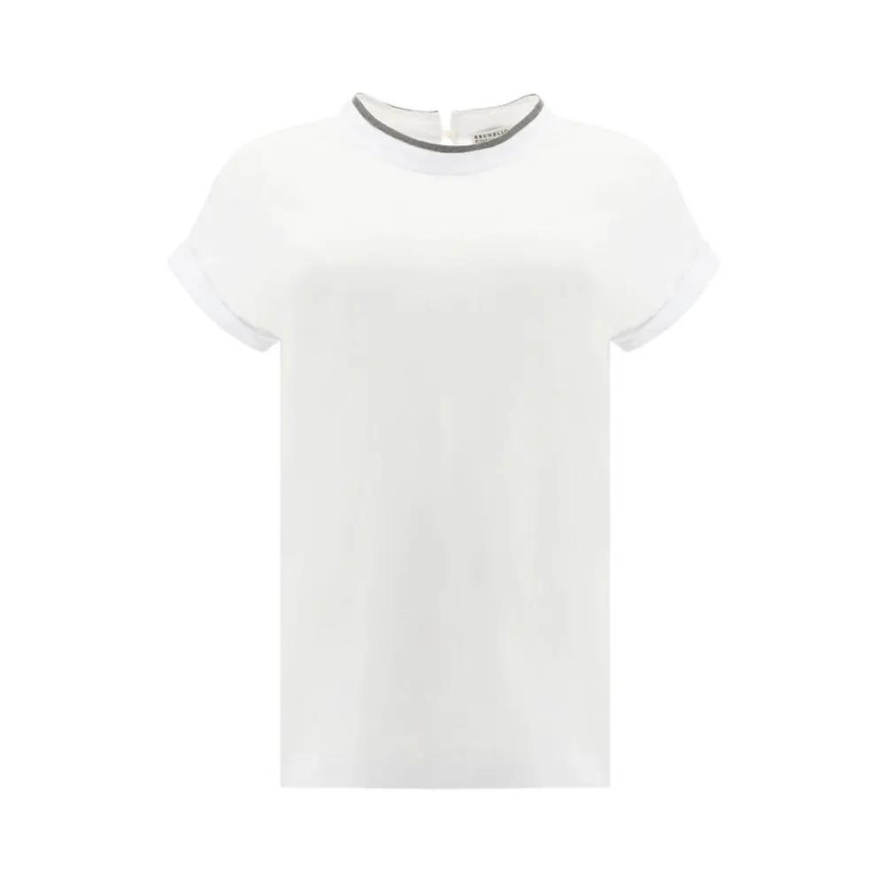Brunello Cucinelli Sample Sale | Brunello Cucinelli White Elastane T-Shirt - | Designer outlet