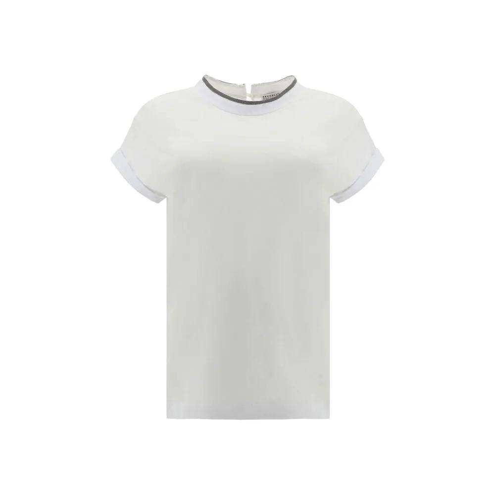 Brunello Cucinelli Sample Sale | Brunello Cucinelli White Elastane T-Shirt - | Designer outlet