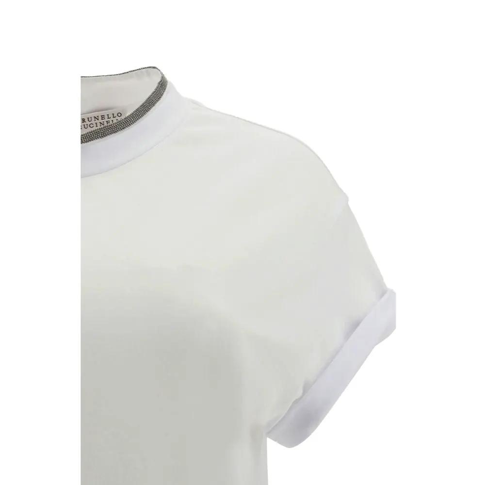 Brunello Cucinelli Sample Sale | Brunello Cucinelli White Elastane T-Shirt - | Designer outlet