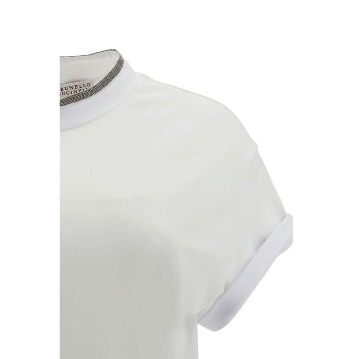 Brunello Cucinelli Sample Sale | Brunello Cucinelli White Elastane T-Shirt - | Designer outlet