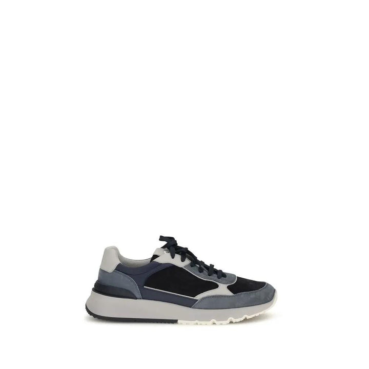 Brunello Cucinelli Sample Sale | Brunello Cucinelli Blue Calf Leather Bos Taurus Athletic Sneakers - | Designer outlet