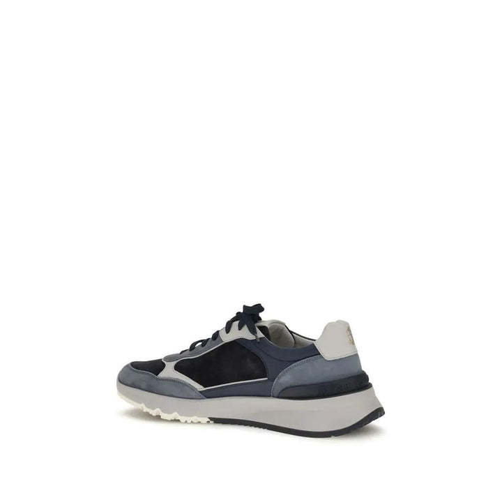 Brunello Cucinelli Sample Sale | Brunello Cucinelli Blue Calf Leather Bos Taurus Athletic Sneakers - | Designer outlet