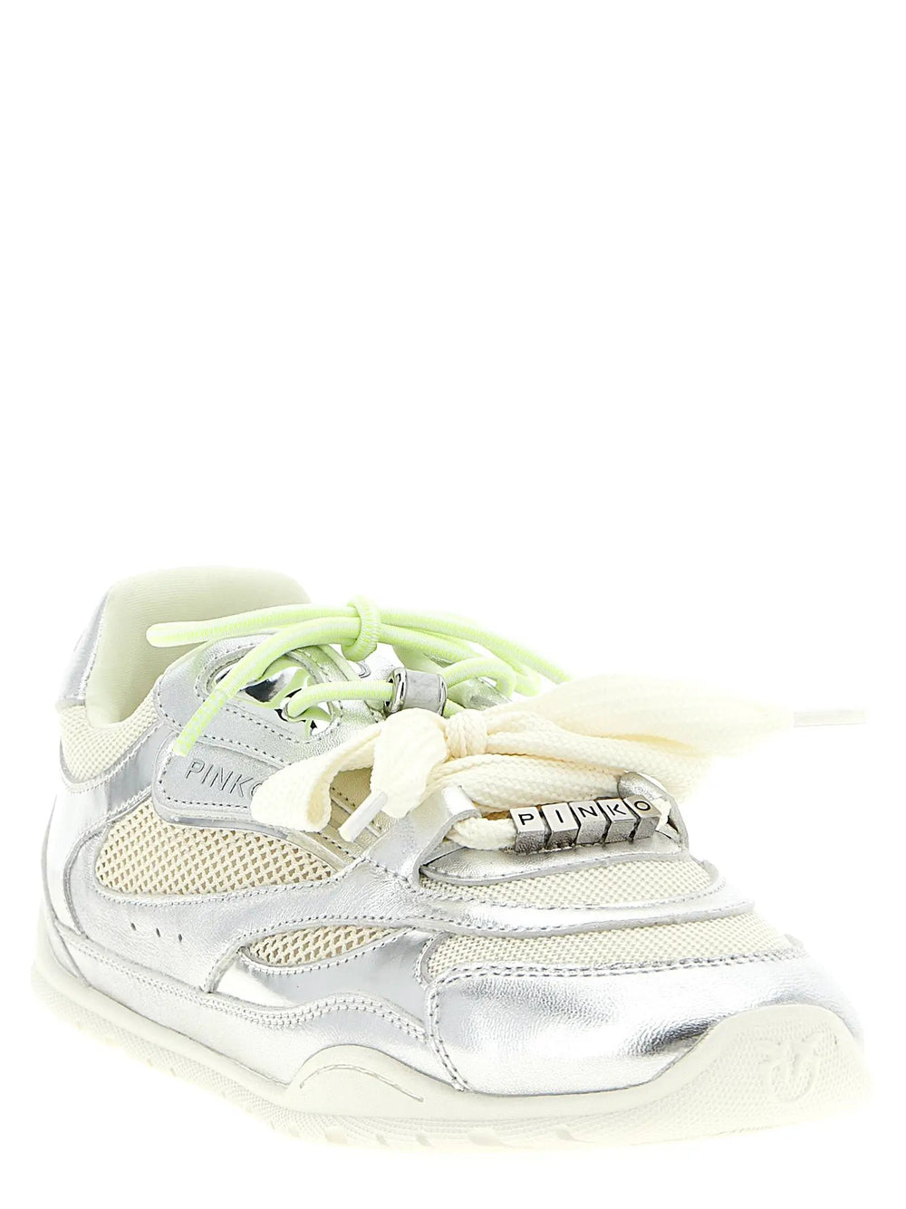 PINKO Sample Sale | PINKO Silver Leather Athletic Sneakers - | Designer outlet