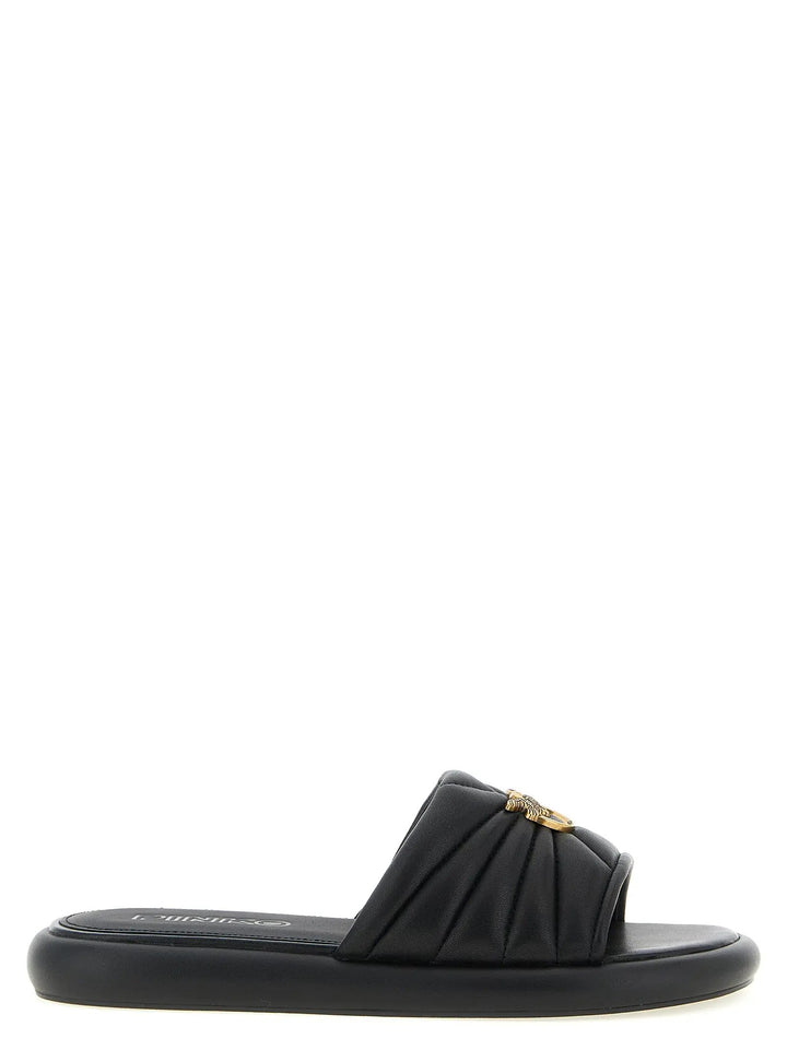 PINKO Sample Sale | PINKO Black Lambskin Slides - | Designer outlet