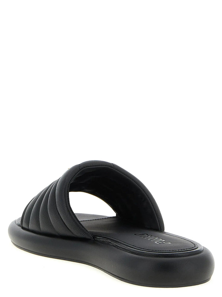 PINKO Sample Sale | PINKO Black Lambskin Slides - | Designer outlet