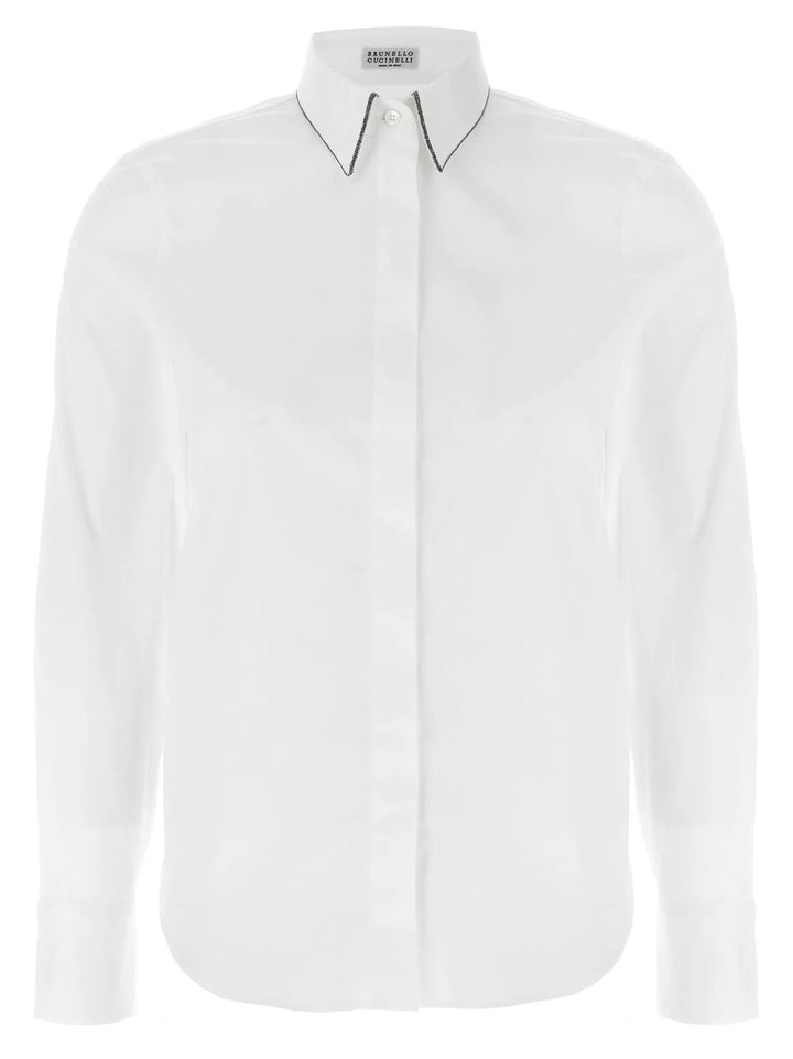 Brunello Cucinelli White Cotton Blouse