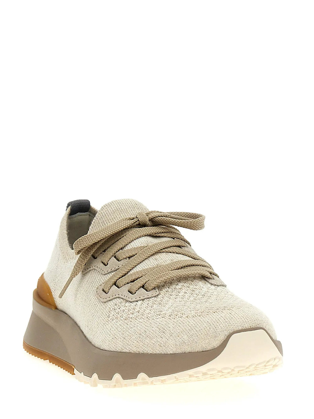 Brunello Cucinelli Sample Sale | Brunello Cucinelli Beige Cotton Low Top Sneakers - | Designer outlet