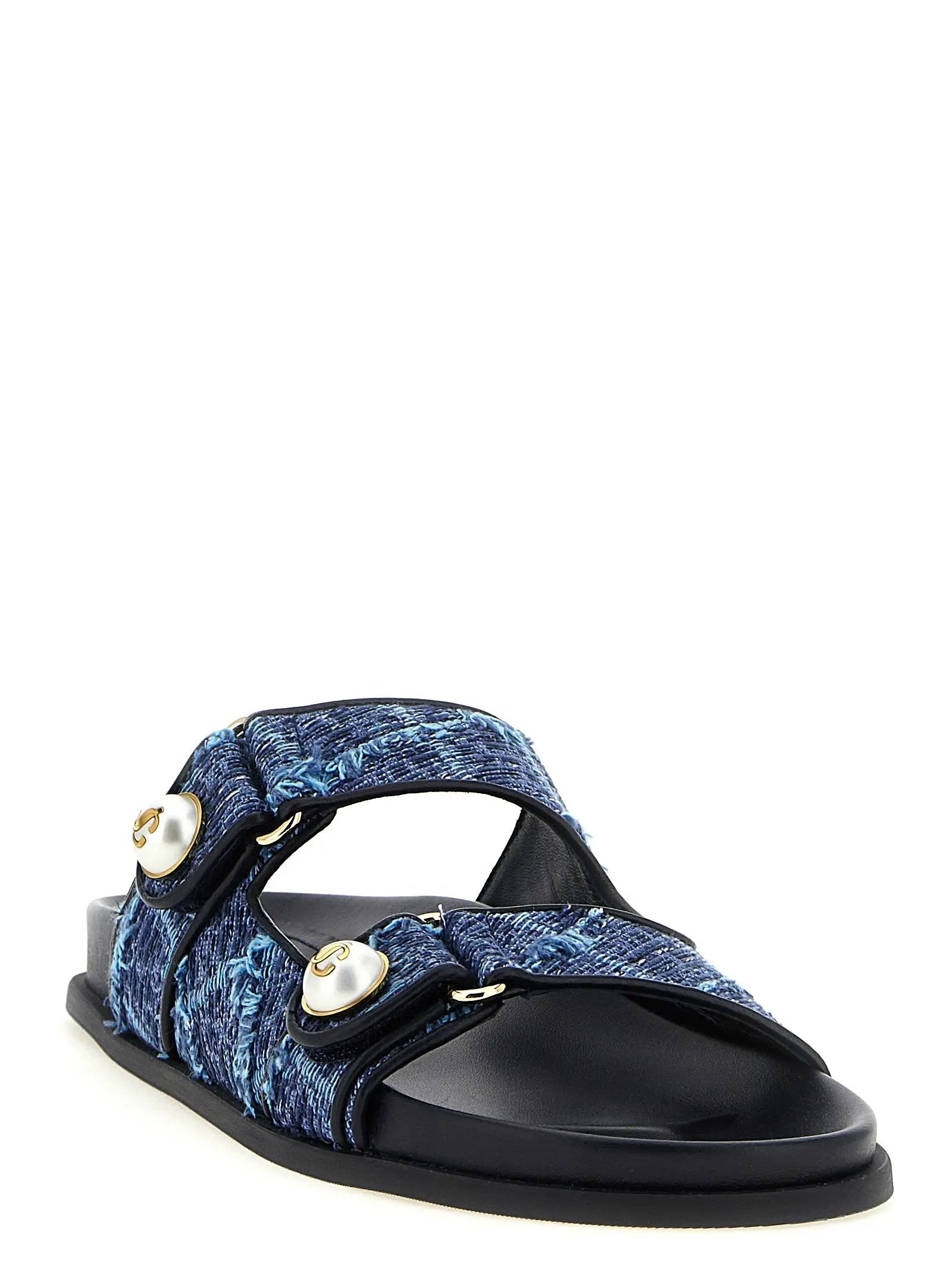 Jimmy Choo Blue Tencel Slides – Ask Me Wear