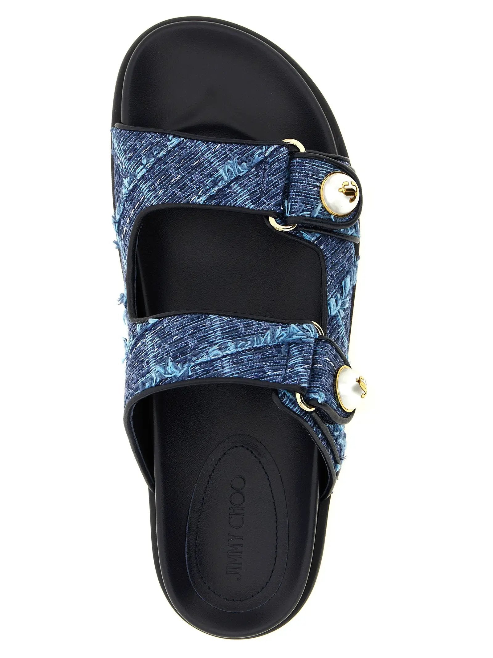 Jimmy Choo Blue Tencel Slides – Ask Me Wear