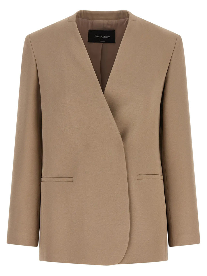 Fabiana Filippi Beige Acetate Blazer