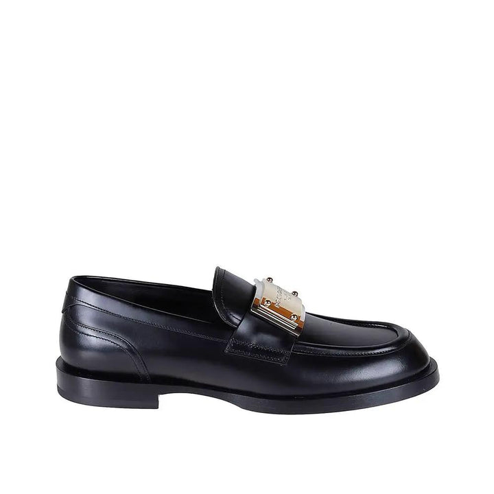 Dolce &amp; Gabbana Black Calfskin Slip-On Loafers