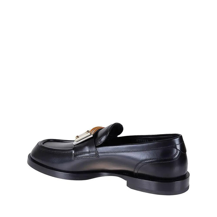 Dolce &amp; Gabbana Black Calfskin Slip-On Loafers