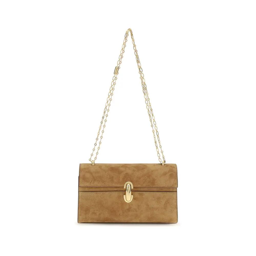 Savette Beige Calf Leather Bos Taurus Shoulder Bag