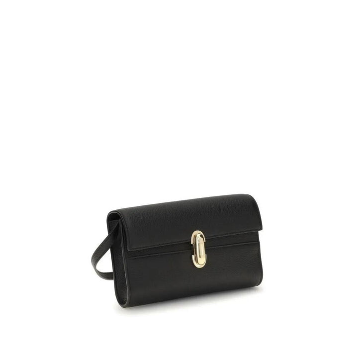 Savette Black Calf Leather Bos Taurus Shoulder Bag