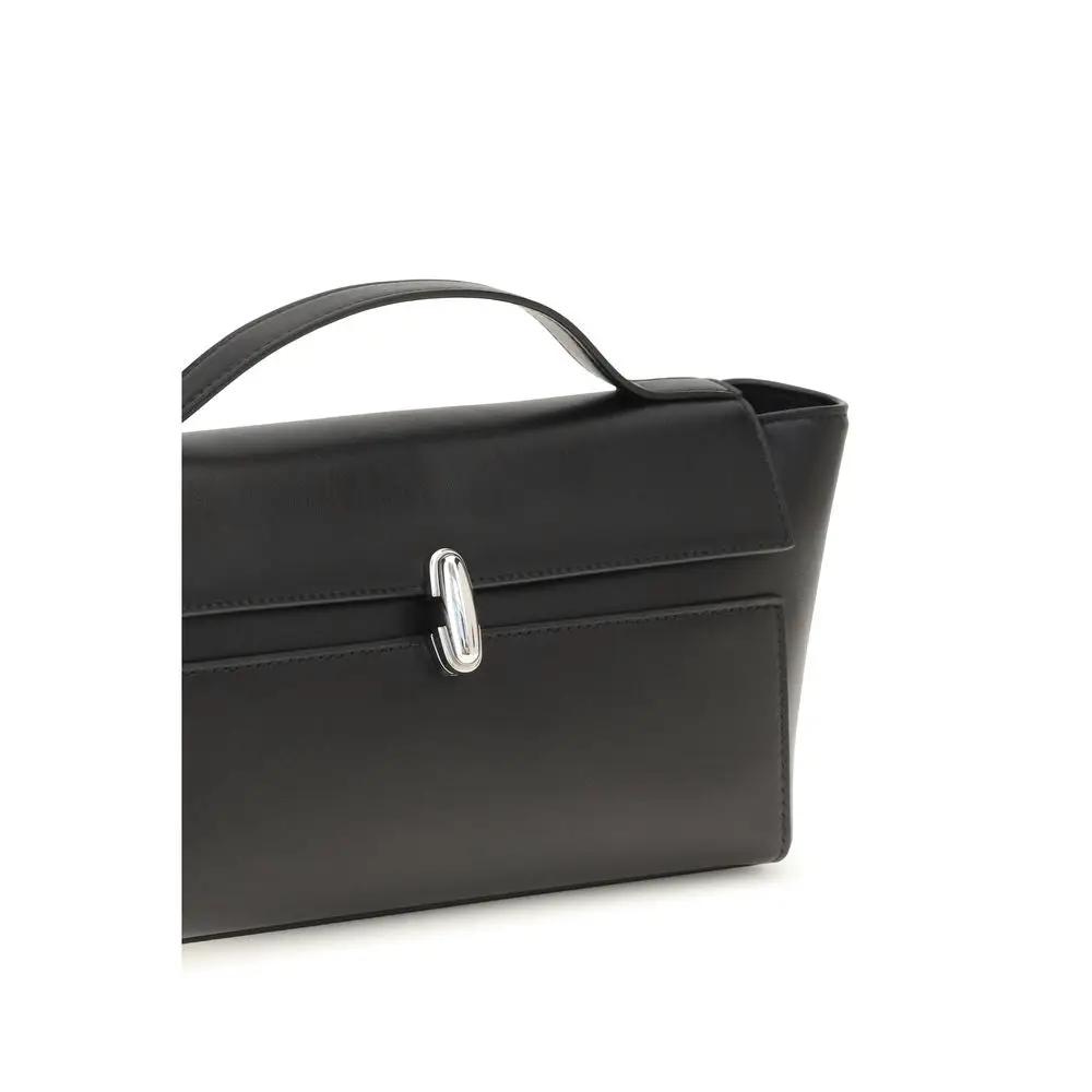 Savette Black Calf Leather Bos Taurus Shoulder Bag
