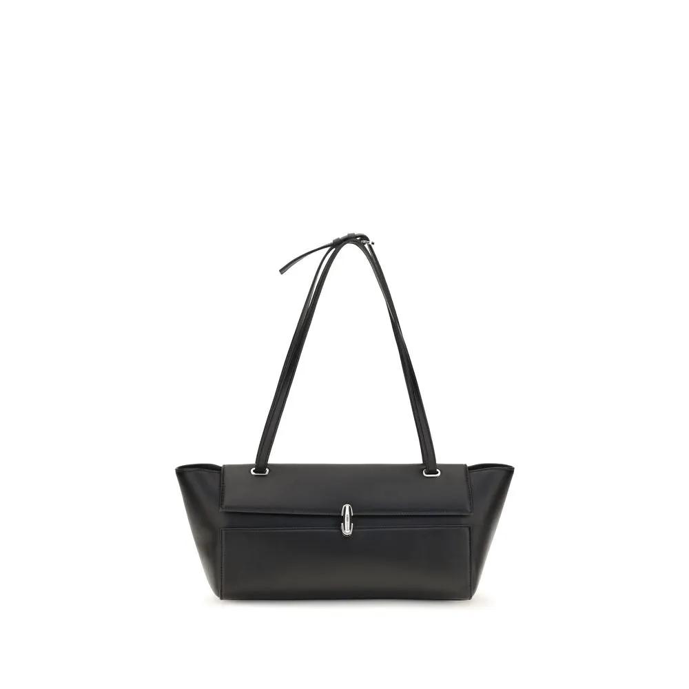 Savette Black Calf Leather Bos Taurus Shoulder Bag