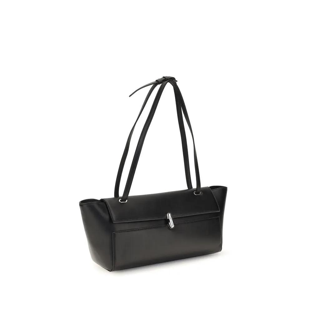 Savette Black Calf Leather Bos Taurus Shoulder Bag