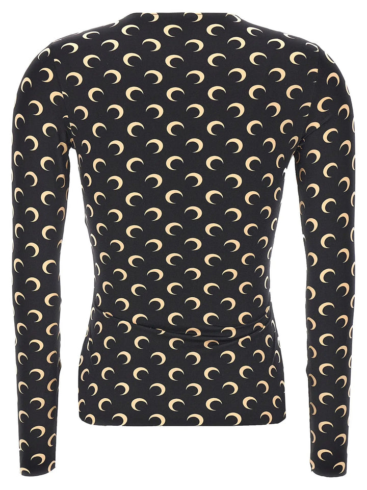 Marine Serre Black Polyamide Long Sleeve T-Shirt