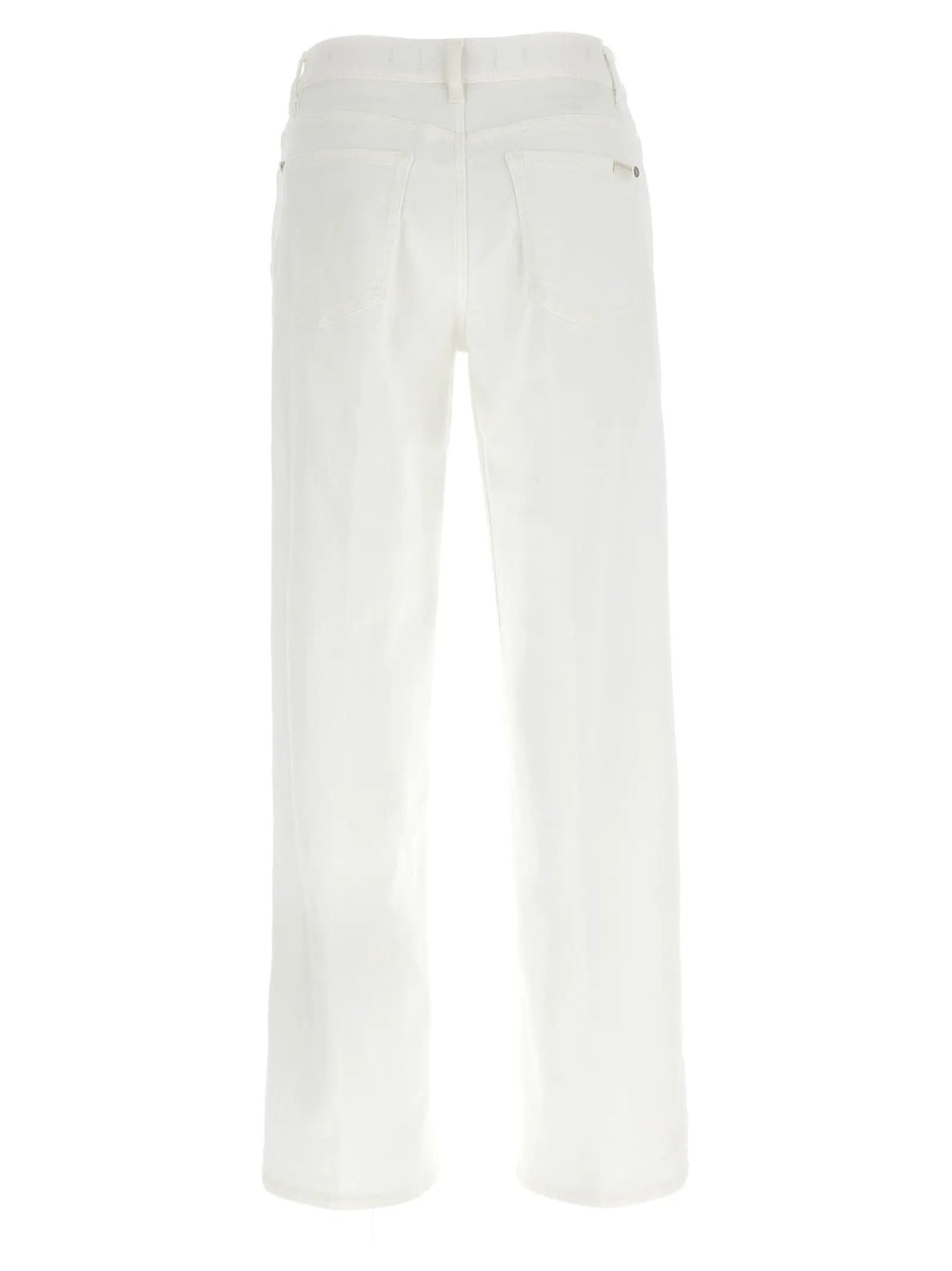 7 For All Mankind Sample Sale | 7 For All Mankind White Cotton Straight-Leg Jeans - | Designer outlet