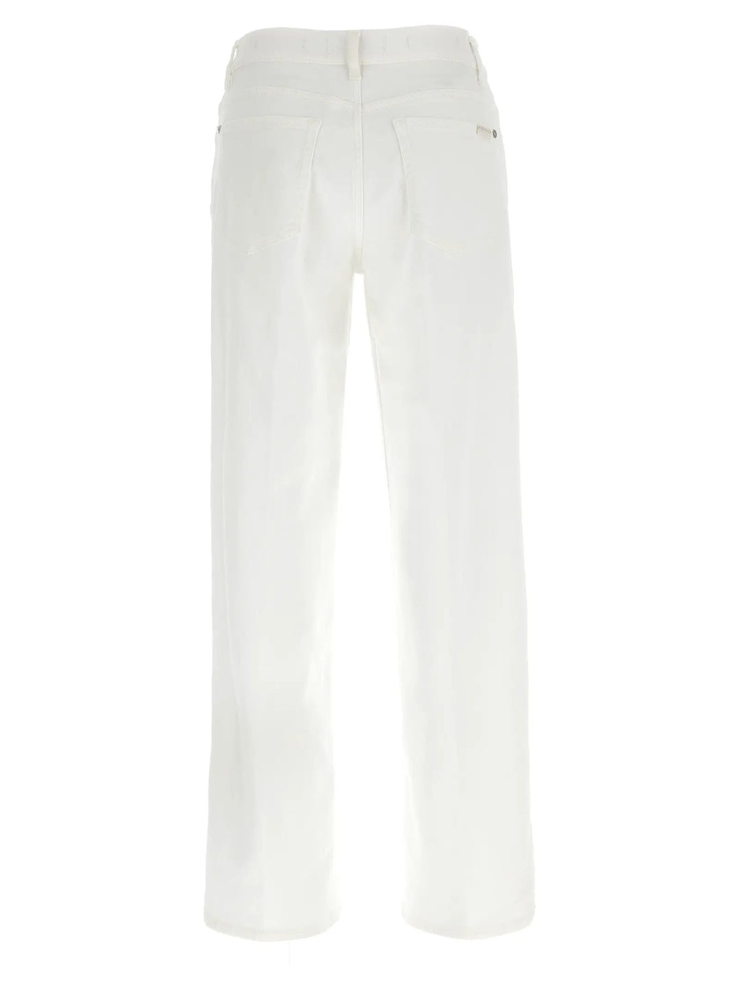 7 For All Mankind White Cotton Straight-Leg Jeans