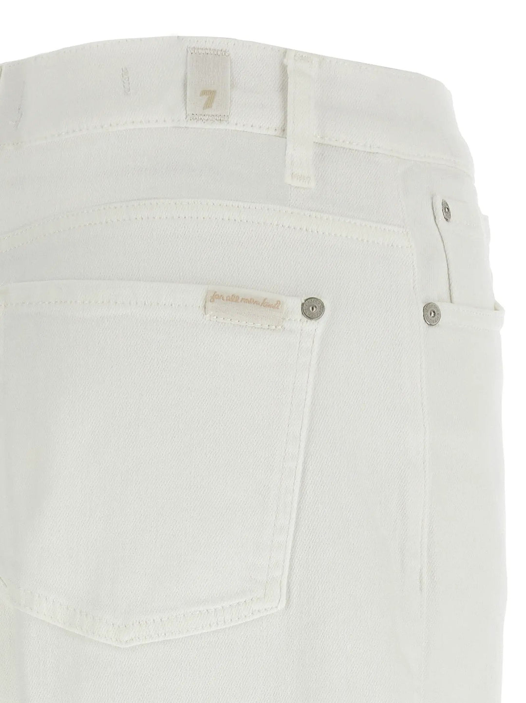 7 For All Mankind White Cotton Straight-Leg Jeans