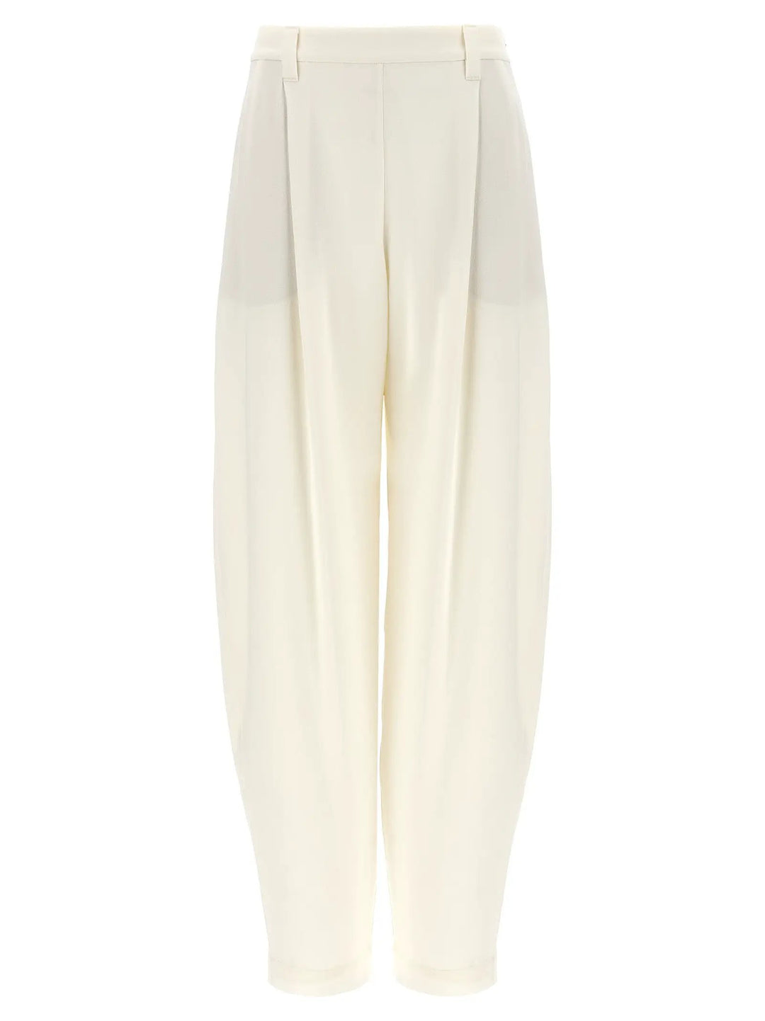 Brunello Cucinelli Sample Sale | Brunello Cucinelli White Silk Casual Pants - | Designer outlet