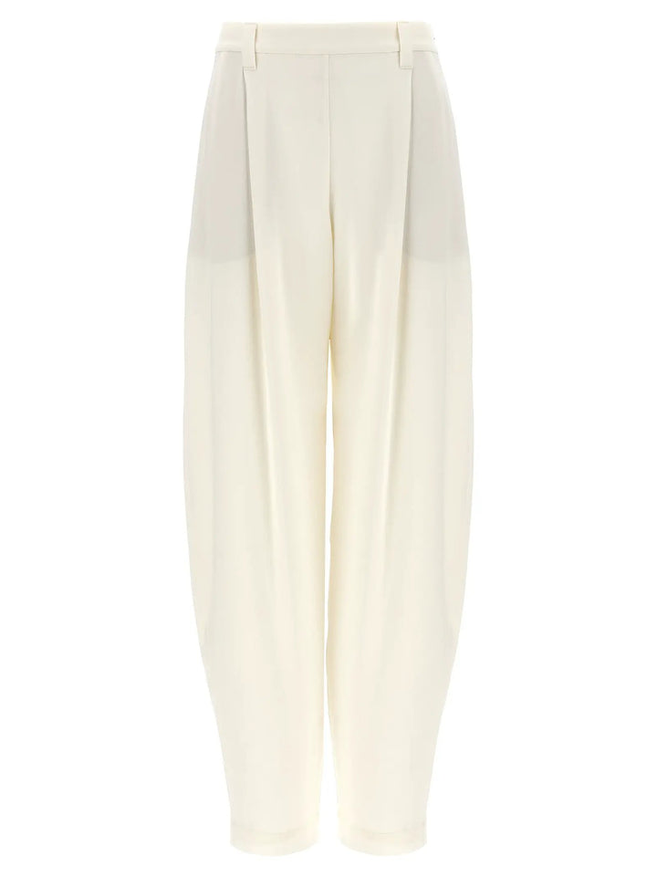 Brunello Cucinelli Sample Sale | Brunello Cucinelli White Silk Casual Pants - | Designer outlet