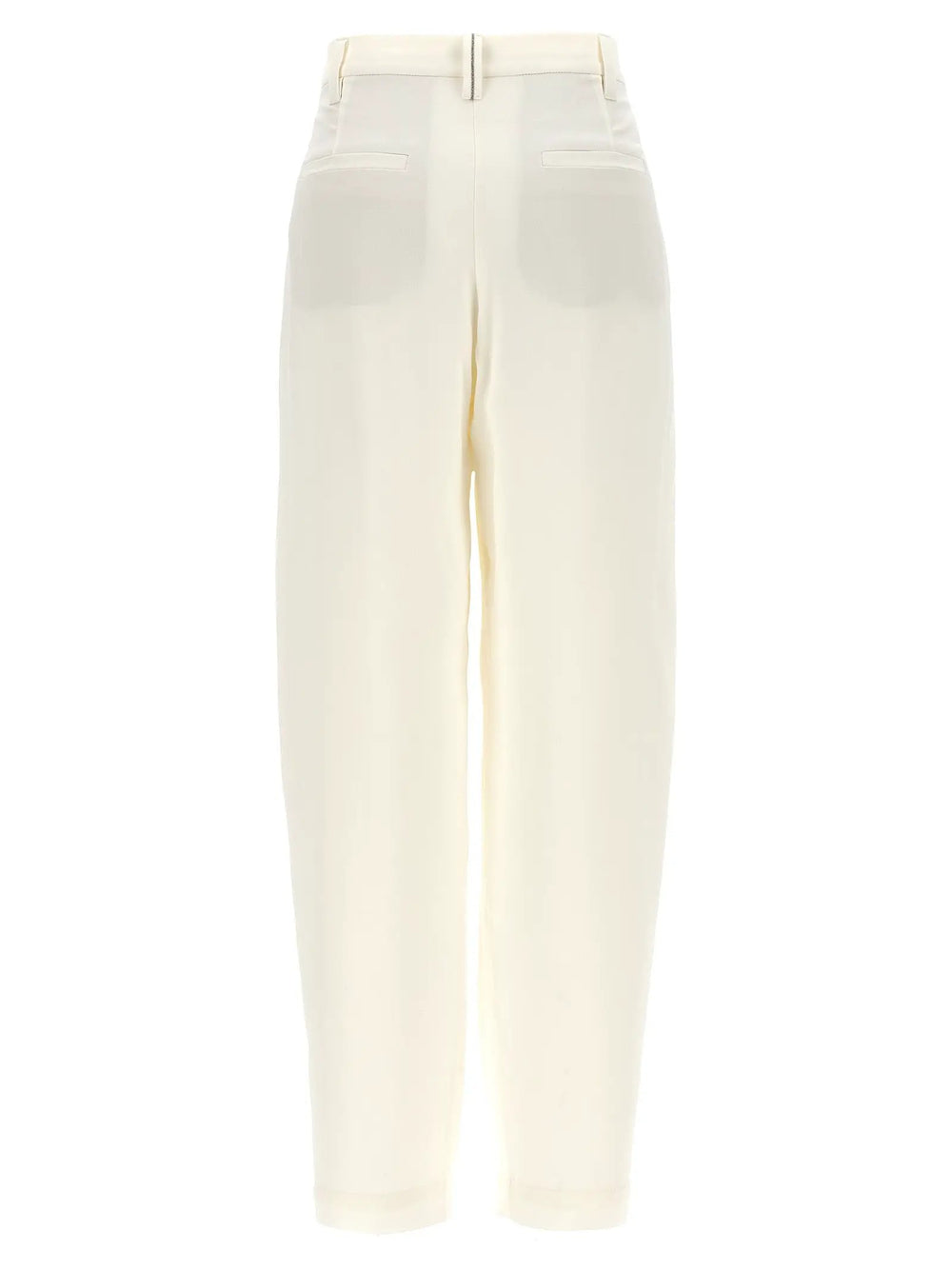 Brunello Cucinelli Sample Sale | Brunello Cucinelli White Silk Casual Pants - | Designer outlet