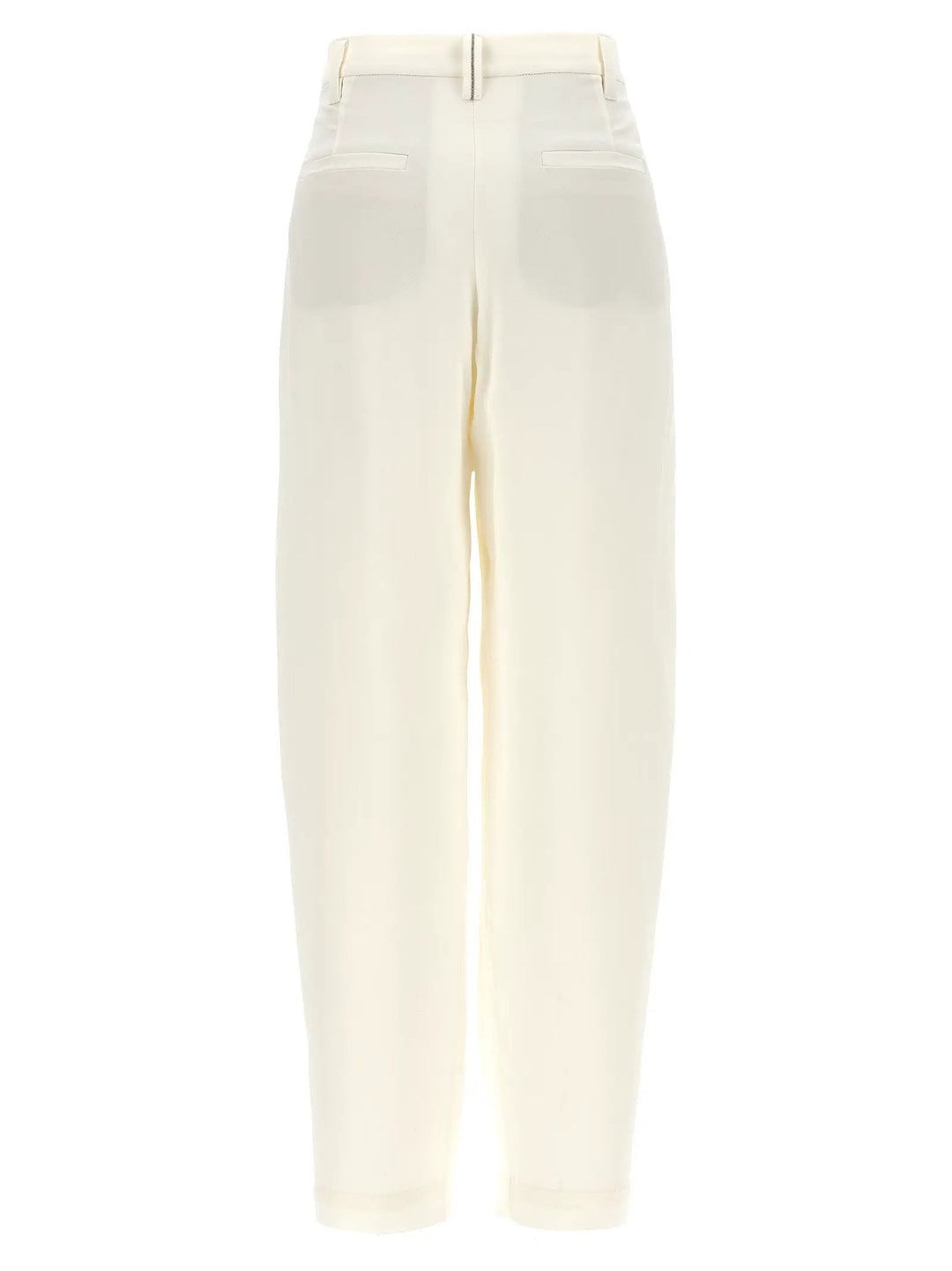 Brunello Cucinelli Sample Sale | Brunello Cucinelli White Silk Casual Pants - | Designer outlet