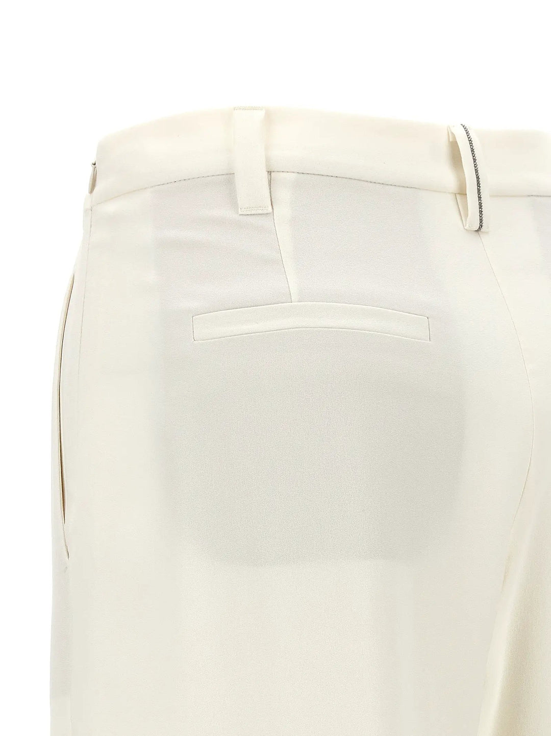 Brunello Cucinelli Sample Sale | Brunello Cucinelli White Silk Casual Pants - | Designer outlet