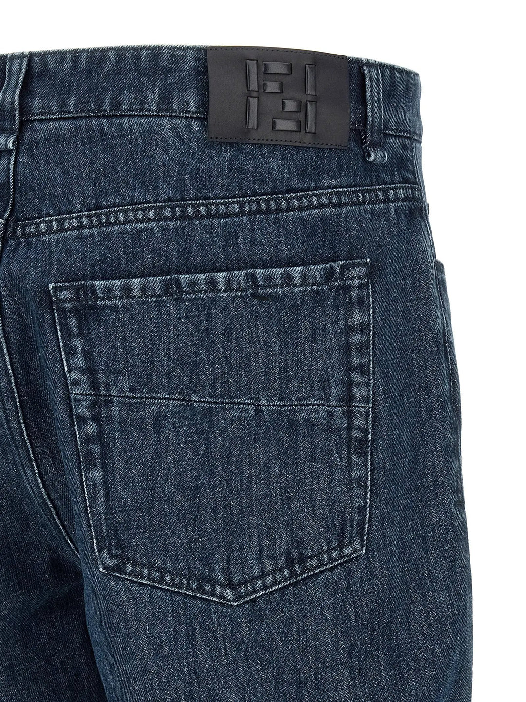 Fendi Blue Cotton Flared Jeans