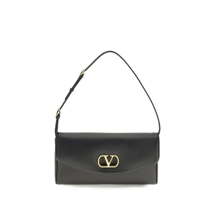 Valentino Garavani Brown Calf Leather Bos Taurus Shoulder Bag