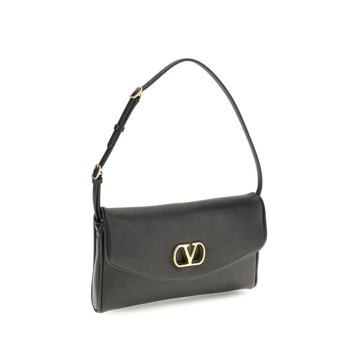 Valentino Garavani Brown Calf Leather Bos Taurus Shoulder Bag